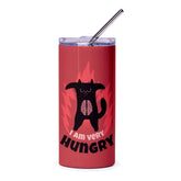 I Am Very Hungry Cat Themed Drinking Tumbler product type